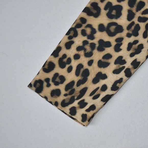 New ZARA S Small Mock Neck Animal Leopard Print Mini Short Dress - Picture 12 of 16